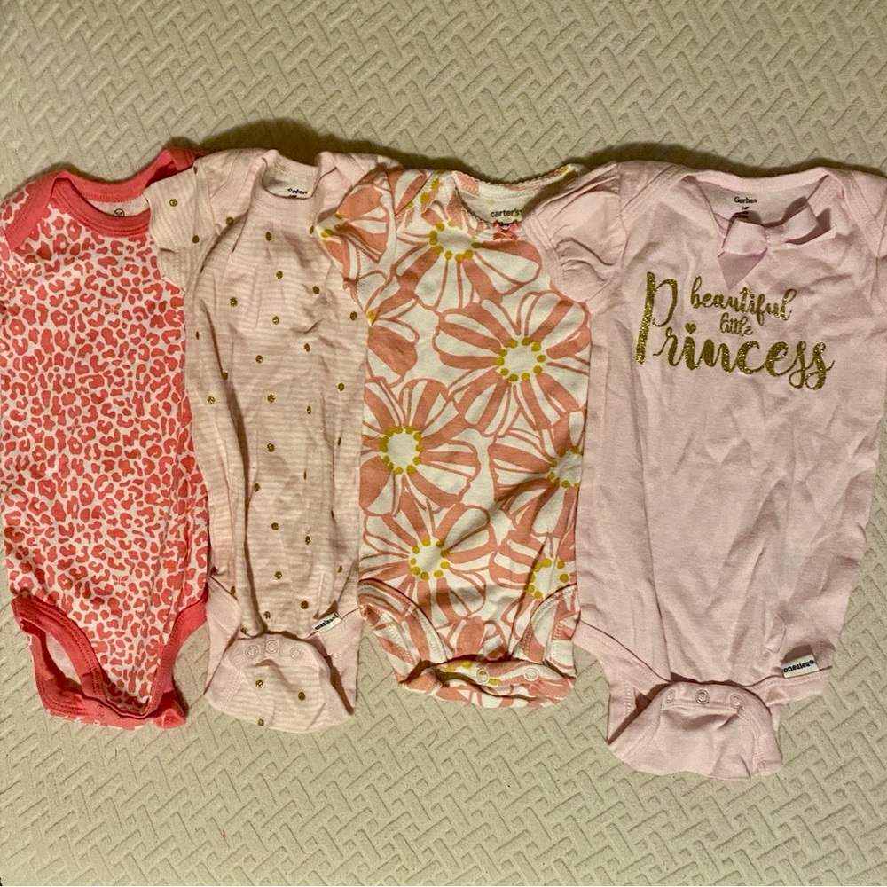 Pale Pink and Gold Bodysuit with Princess Design